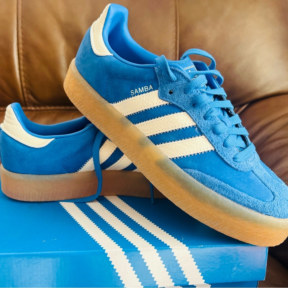 Adidas Samba Blue Suede Sneakers